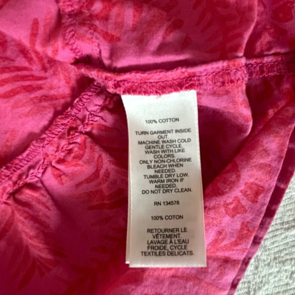 VINEYARD VINES Raspberry Rose Tiered Split Neck Blouse Size Medium - Picture 4 of 6